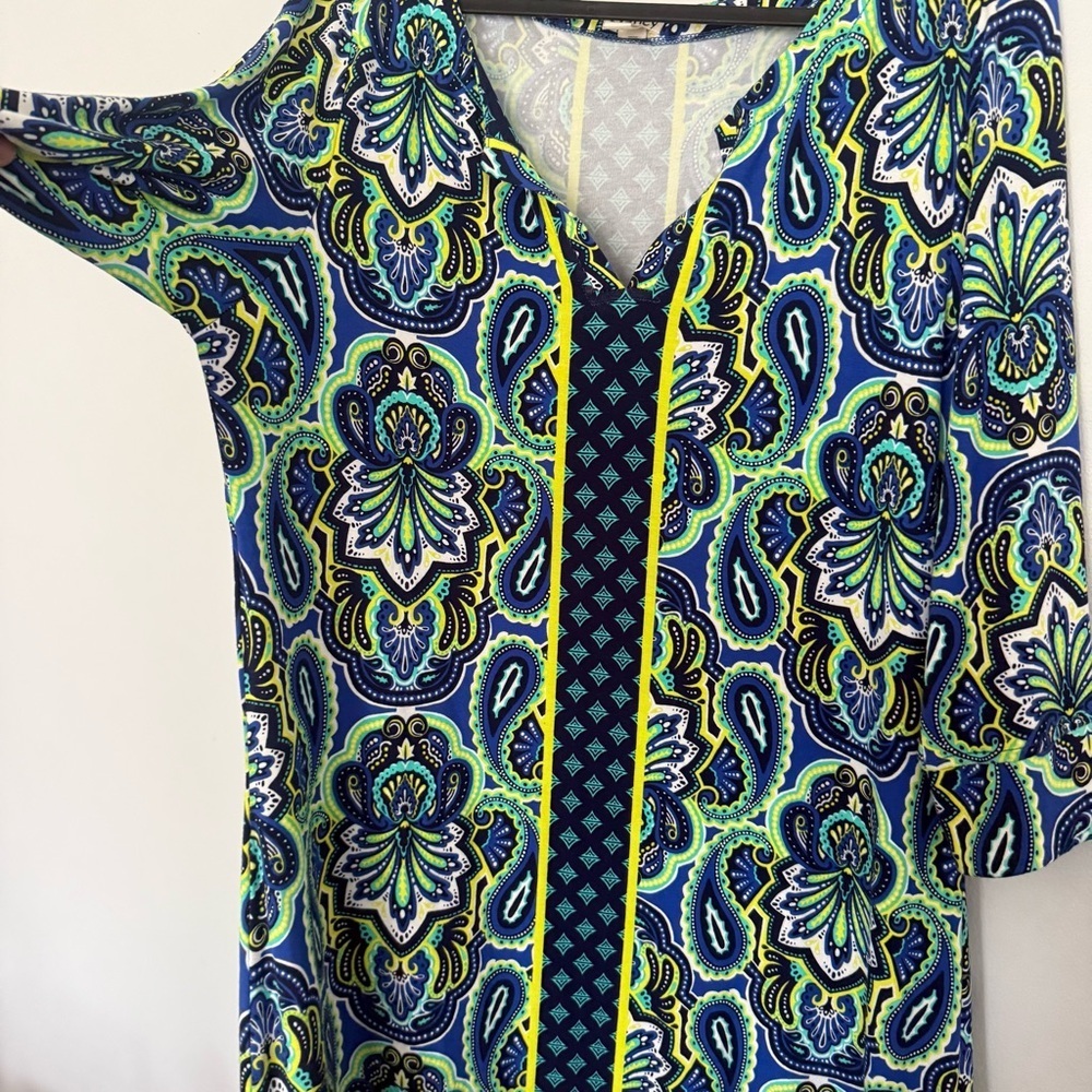 Hatley Blue Resort Wear Sundress with Bishop Sleeves - Picture 2 of 6